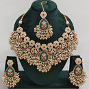 Rajwadi Collection Heritage Inspired Pota Stone And Pearl Necklace Set