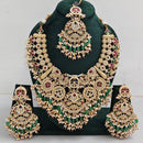 Rajwadi Collection Heritage Inspired Pota Stone And Pearl Necklace Set