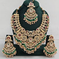 Rajwadi Collection Heritage Inspired Pota Stone And Pearl Necklace Set