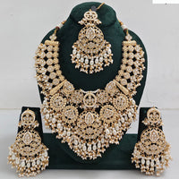 Rajwadi Collection Heritage Inspired Pota Stone And Pearl Necklace Set