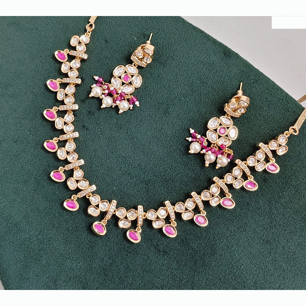 Rajwadi Collection Designer Polki Kundan Pearl And Beads Necklace Set
