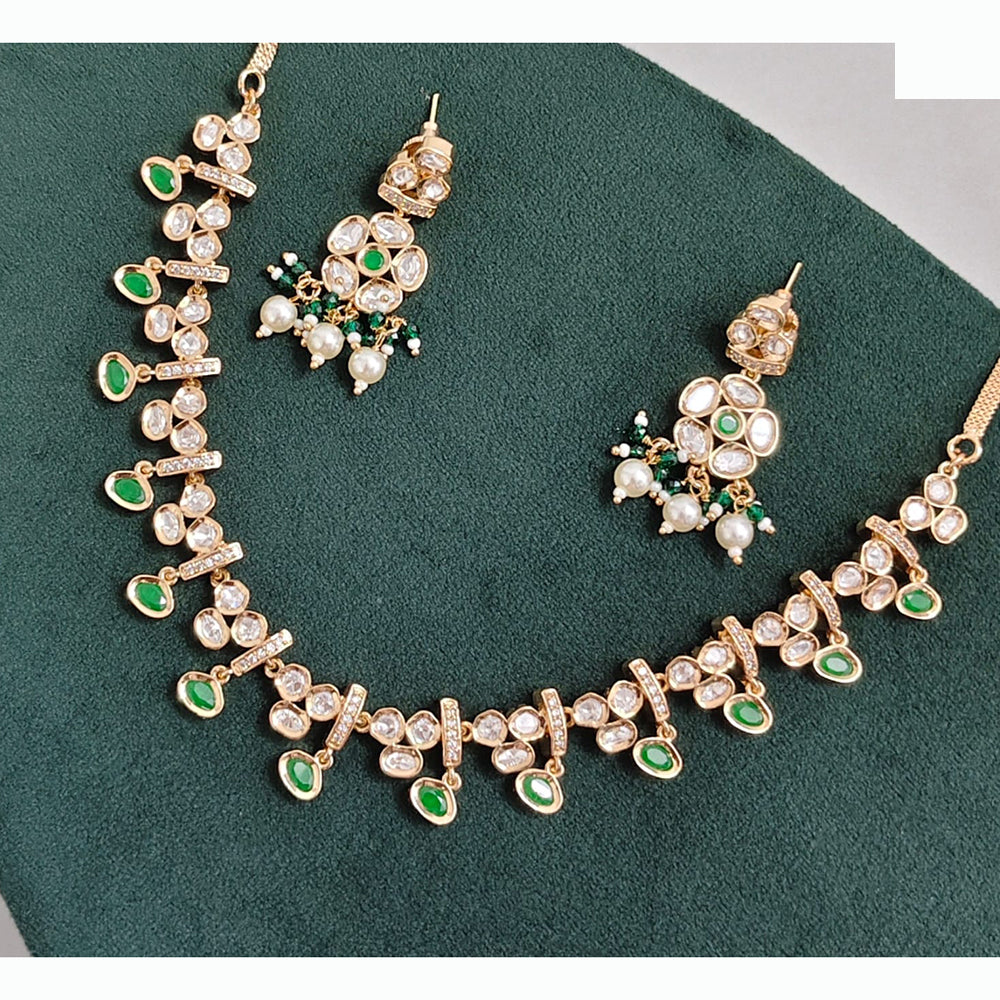 Rajwadi Collection Designer Polki Kundan Pearl And Beads Necklace Set
