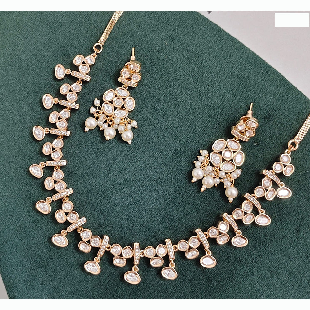 Rajwadi Collection Designer Polki Kundan Pearl And Beads Necklace Set