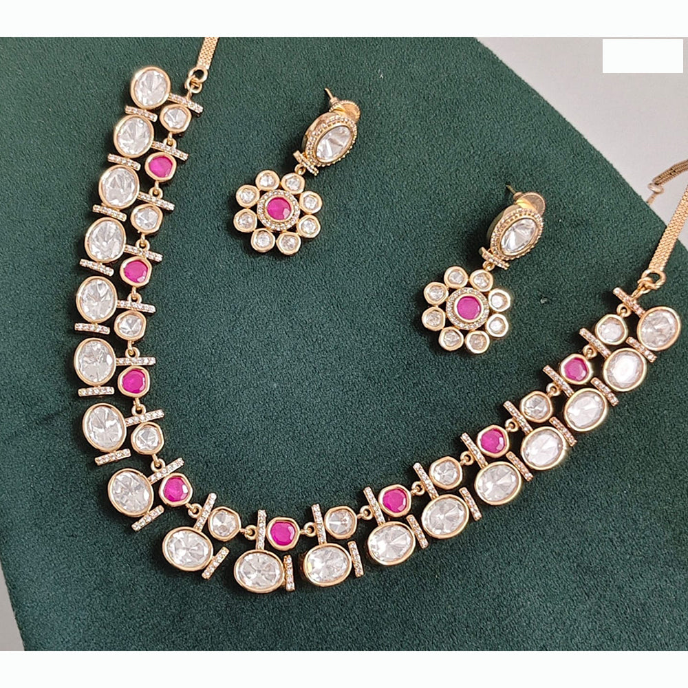 Rajwadi Collection Designer Polki Kundan Necklace Set