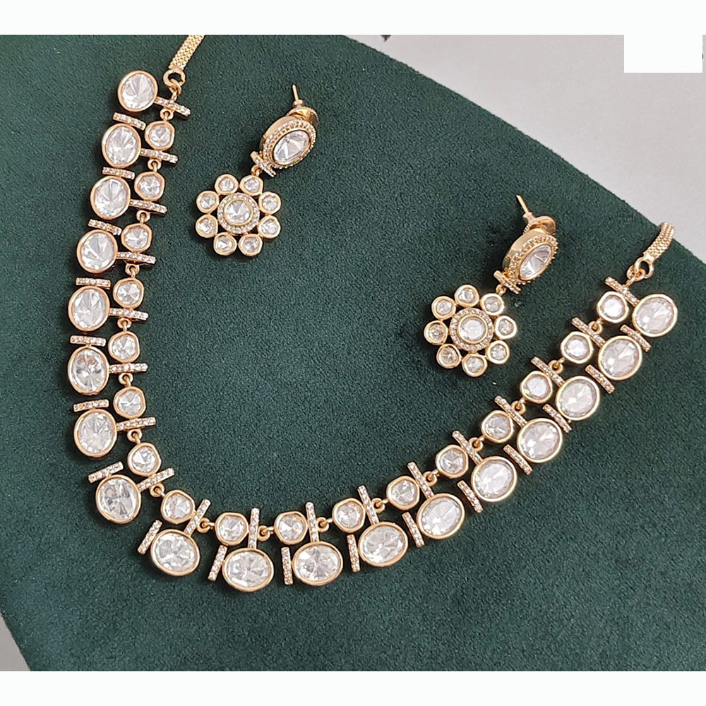 Rajwadi Collection Designer Polki Kundan Necklace Set