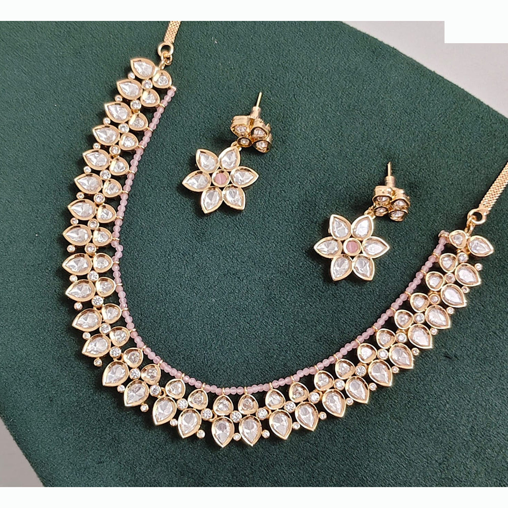 Rajwadi Collection Designer Polki Kundan And Pearl Necklace Set