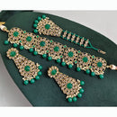 Rajwadi Collection Luxury Crystal Stone Pearl And Beads Choker Necklace Set