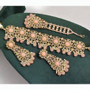 Rajwadi Collection Luxury Crystal Stone Pearl And Beads Choker Necklace Set