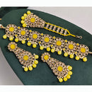 Rajwadi Collection Luxury Crystal Stone Pearl And Beads Choker Necklace Set