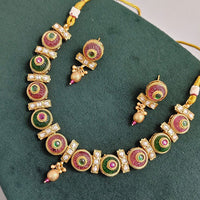 Rajwadi Collection Luxury Pota Stone Pearl And Beads Necklace Set
