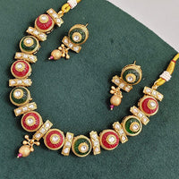 Rajwadi Collection Luxury Pota Stone Pearl And Beads Necklace Set