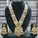 Rajwadi Collection Majestic Pota Stone Pearl And Meenakari Long Necklace Set
