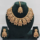 Rajwadi Collection Sparkling Pota Stone And Pearl Necklace Set