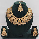 Rajwadi Collection Sparkling Pota Stone And Pearl Necklace Set