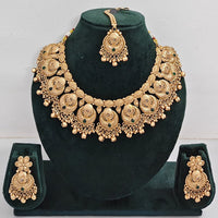 Rajwadi Collection Sparkling Pota Stone And Pearl Necklace Set