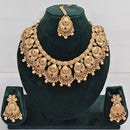 Rajwadi Collection Sparkling Pota Stone And Pearl Necklace Set