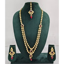 Rajwadi Collection Sparkling Crystal And Austrian Stone Beads Long Necklace Set