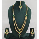 Rajwadi Collection Sparkling Crystal And Austrian Stone Beads Long Necklace Set
