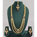 Rajwadi Collection Sparkling Crystal And Austrian Stone Beads Long Necklace Set