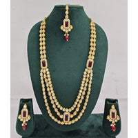 Rajwadi Collection Sparkling Crystal And Austrian Stone Beads Long Necklace Set