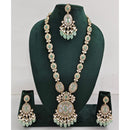 Rajwadi Collection Sparkling Pota And Austrian Stone Beads Long Necklace Set