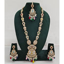 Rajwadi Collection Sparkling Pota And Austrian Stone Beads Long Necklace Set