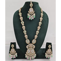 Rajwadi Collection Sparkling Pota And Austrian Stone Beads Long Necklace Set