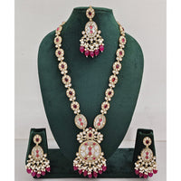 Rajwadi Collection Sparkling Pota And Austrian Stone Beads Long Necklace Set