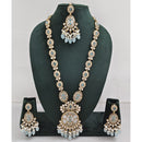 Rajwadi Collection Sparkling Pota And Austrian Stone Beads Long Necklace Set