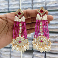 Rajwadi Collection Elegant Pota And Pearl Designer Dangler Earrings