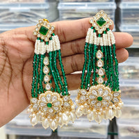 Rajwadi Collection Elegant Pota And Pearl Designer Dangler Earrings