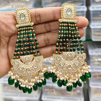 Rajwadi Collection Elegant Pota And Pearl Designer Dangler Earrings