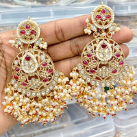 Rajwadi Collection Elegant Pota And Pearl Designer Dangler Earrings