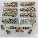 Rajwadi Collection Heritage Pota Stone Pearl And Beads Choker Necklace Set