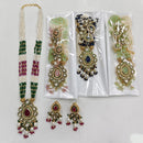 Rajwadi Collection Ethnic Crystal Stone Beads And Pearl Long Necklace Set