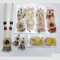 Rajwadi Collection Ethnic Crystal Stone Beads And Pearl Long Necklace Set