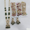 Rajwadi Collection Elegant Pota Stone And Beads Meenakari Long Necklace Set