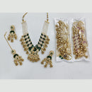 Rajwadi Collection Royal Pota Stone And Pearl Beads Necklace Set