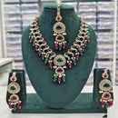 Rajwadi Collection Elegant Pota Stone And Beads Necklace Set
