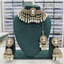Rajwadi Collection Elegant Crystal Stone And  Pearl Necklace Set