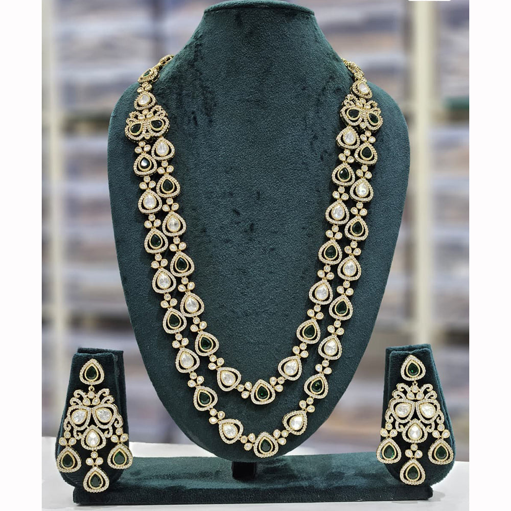 Rajwadi Collection Heritage Polki Kundan Stone Long Necklace Set