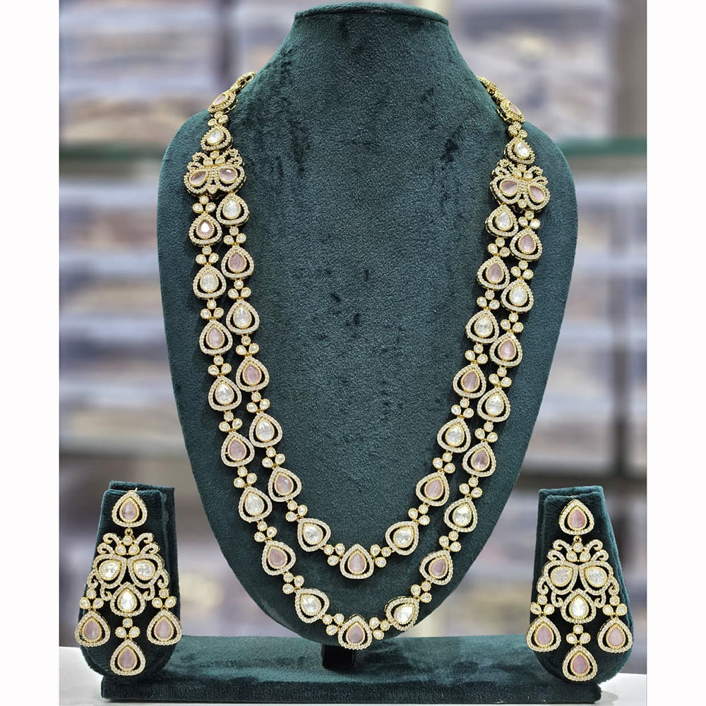 Rajwadi Collection Heritage Polki Kundan Stone Long Necklace Set