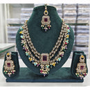 Rajwadi Collection Premium Crystal Pearl And Beads Necklace Set