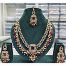 Rajwadi Collection Premium Crystal Pearl And Beads Necklace Set