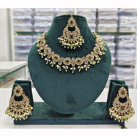 Rajwadi Collection Premium Crystal Pearl And Beads Necklace Set