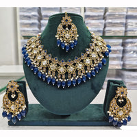 Rajwadi Collection Premium Crystal Pearl And Beads Necklace Set