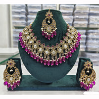 Rajwadi Collection Premium Crystal Pearl And Beads Necklace Set