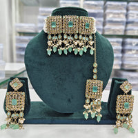 Rajwadi Collection Premium Crystal Pearl And Beads Choker Necklace Set