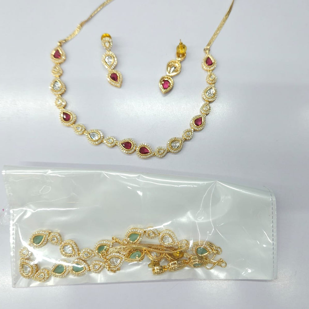 Rajwadi Collection Heritage Polki Kundan Stone Necklace Set