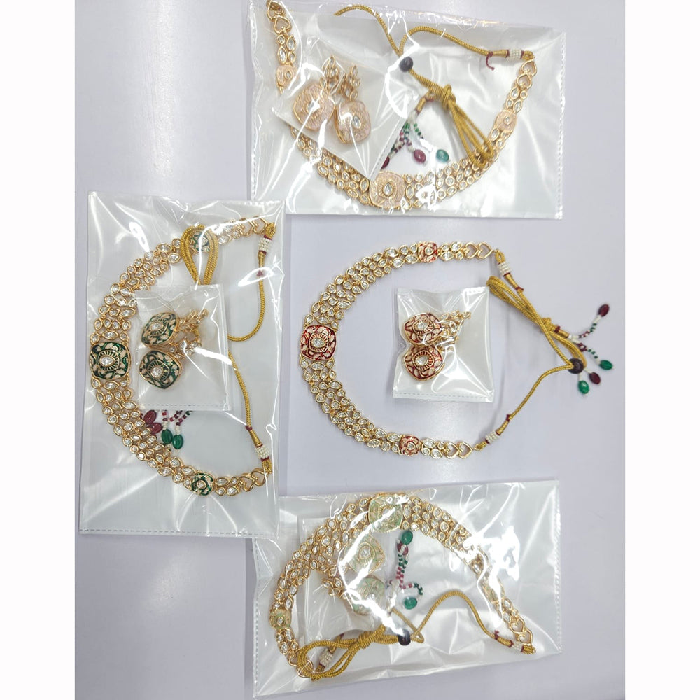 Rajwadi Collection Heritage Polki Kundan Stone Necklace Set